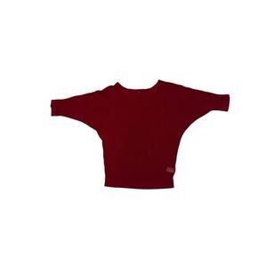 Express Red Berry Knit Dolman Sweater S Y2K Goth Dark Academia Vampy Valentine